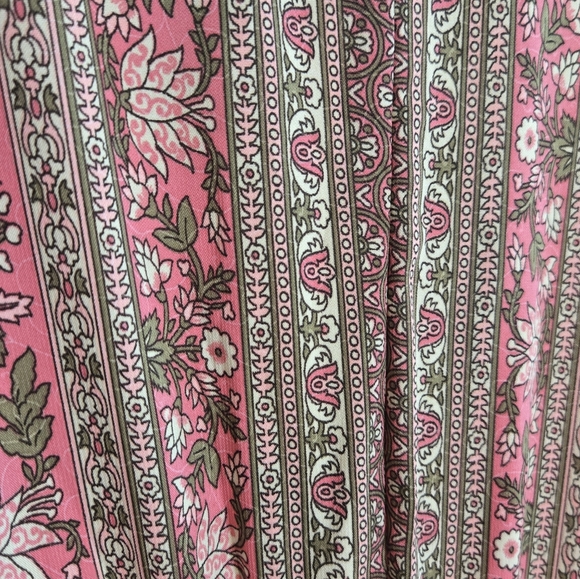 Anthro Boemo Tiered Maxi Dress Sz L LP – Floral Boho Whimsy Paisley Cottagecore - Picture 5 of 6